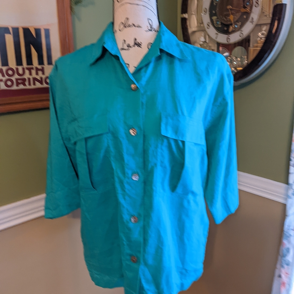 Vintage Jerri Sherman linen top